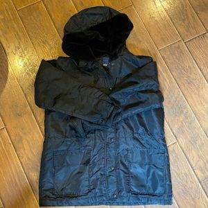 Gap Black Coat with Fur Hood